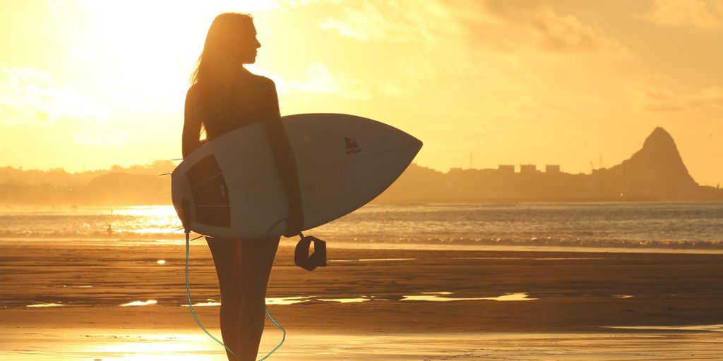 Surfer am Strand